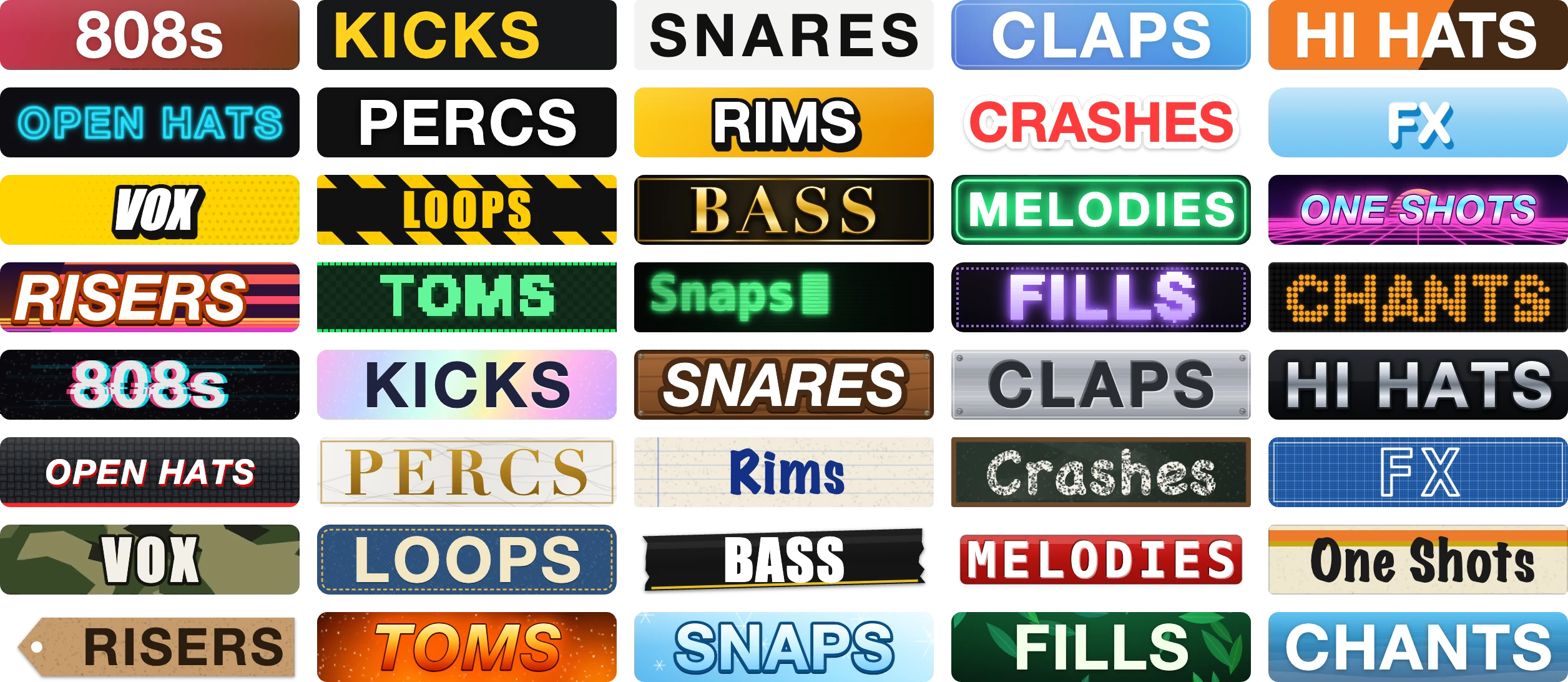 Folder signs in 40 different styles